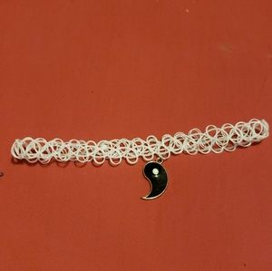 White Yin-Yang Choker